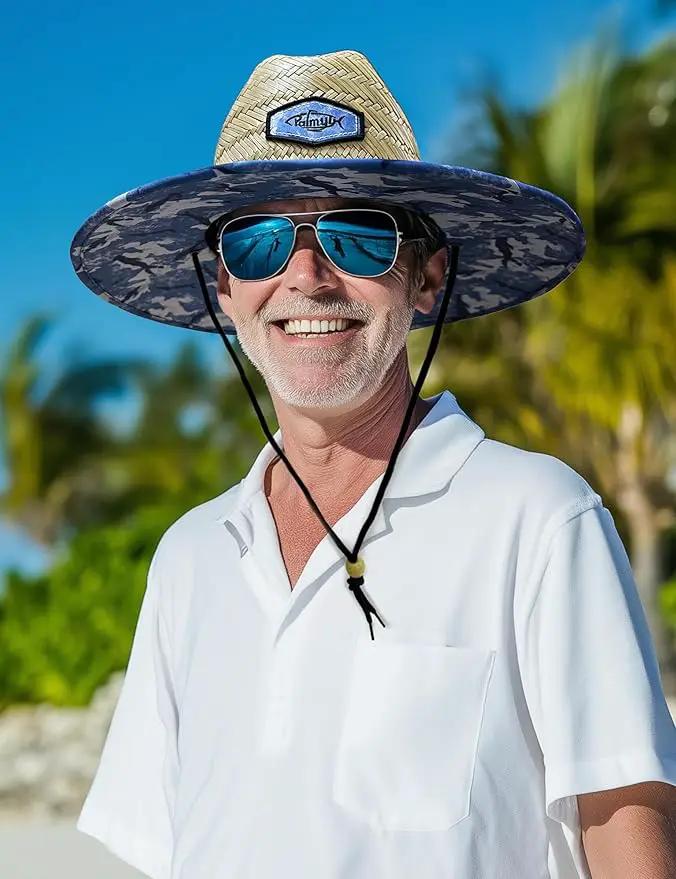Palmyth Straw Hat for Men & Women Sun Hats, Beach Hat, Fishing Hat Wide Brim UPF 50+ Sun Protection by GreenHaven Gardens