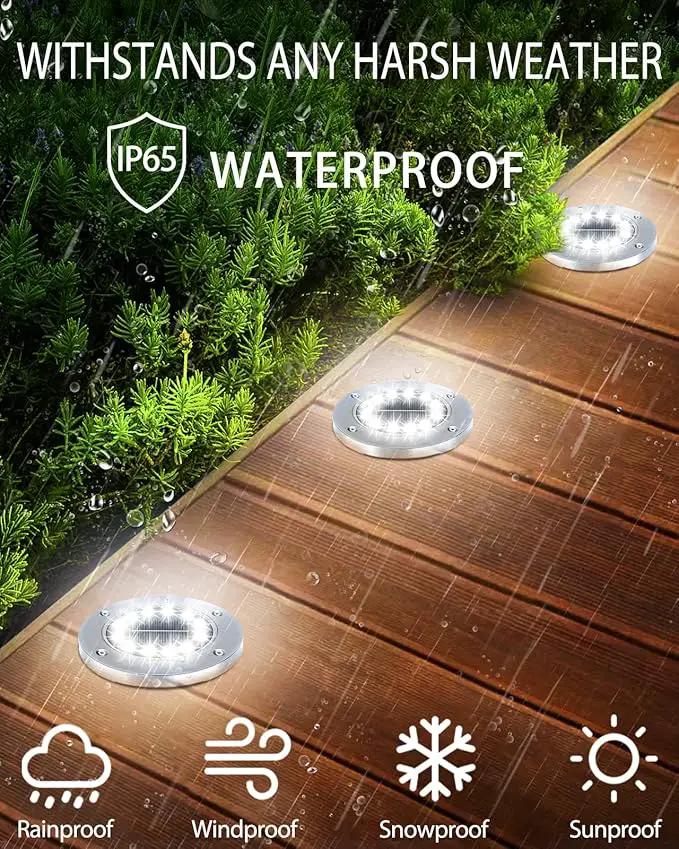 Coroor Solar Ground Lights, 12 LED Waterproof Garden Lights Outdoor Bright In-Ground, Solar Disk Lights Outdoor Decorations for Pathway Yard Lawn Patio Walkway Pool(20 Packs White) by GreenHaven Gardens