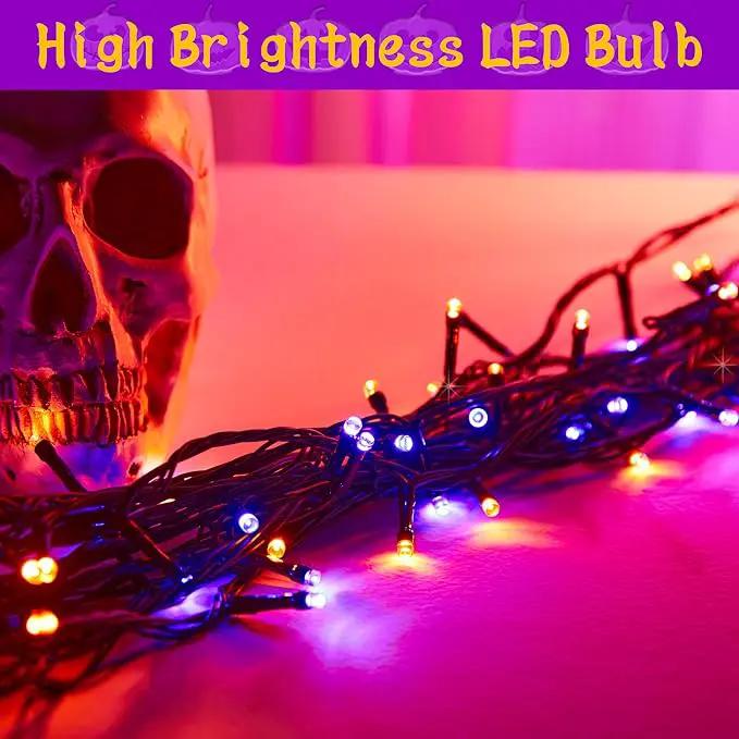 Halloween 200 LED String Lights, 72FT Orange and Purple Halloween Lights Outdoor Decorative,11 Modes with Remote Plug in Halloween Indoor Lights for Halloween Yard Party Decorations by GreenHaven Gardens