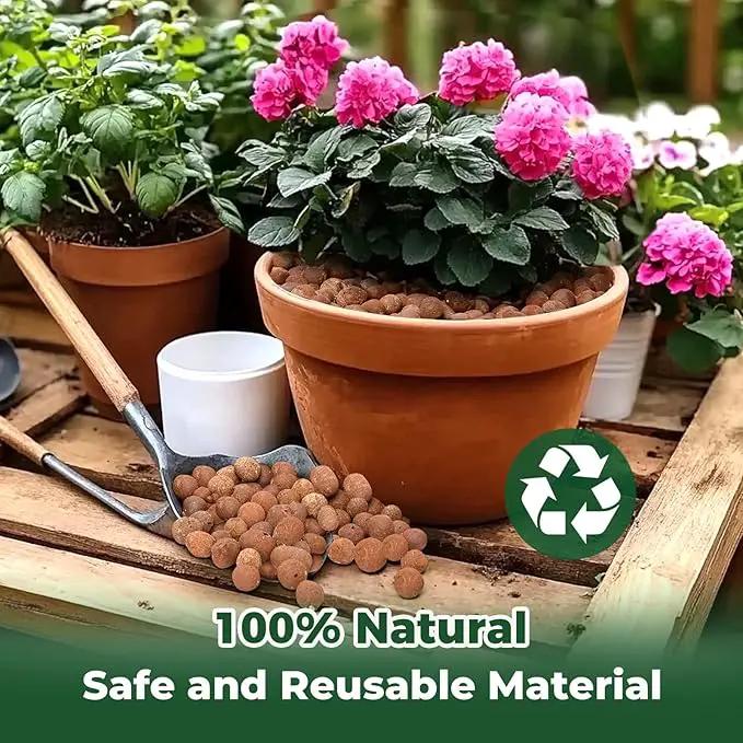 T4U Leca Clay Pebbles for Plants, 2 LBS 10-20 mm Clay Balls for Indoor Plants, Natural Clay Pebbles for Orchid Potting Mix, Hydroponic, Leca Pots, Plant Drainage, Garden Soil by GreenHaven Gardens