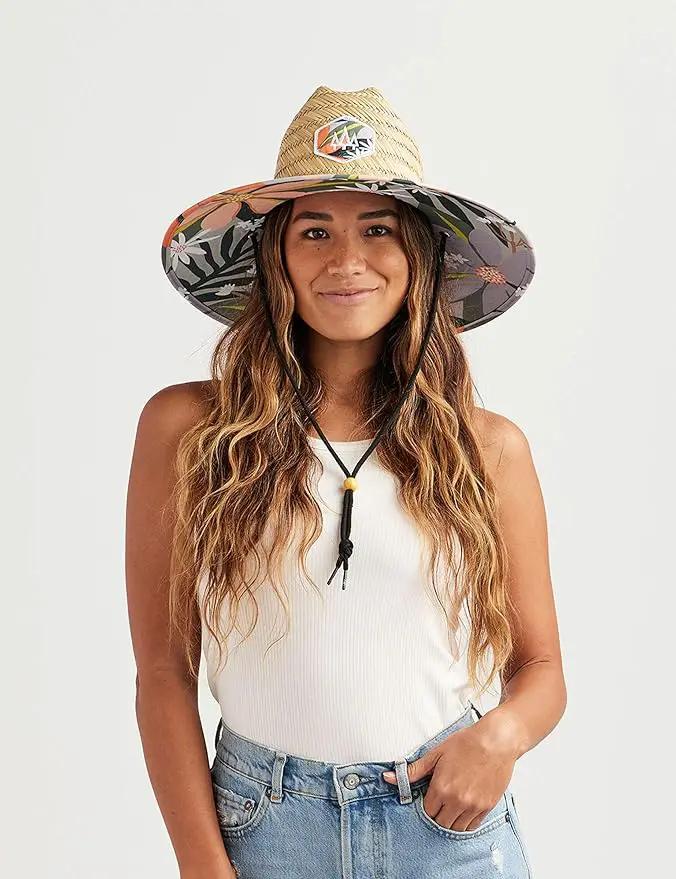 Straw Hat for Men & Women | Lifeguard Hat, Beach Hat & Sun Hat | UPF 50+ Wide Brim for Sun Protection | One Size | Hemlock by GreenHaven Gardens