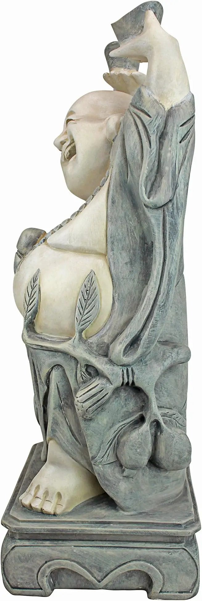 Design Toscano Jolly Hotei Laughing Man Asian Decor Indoor/Outdoor Garden Statue, 26 inches tall, Cast Stone Resin, Two Tone Stone Finish by GreenHaven Gardens