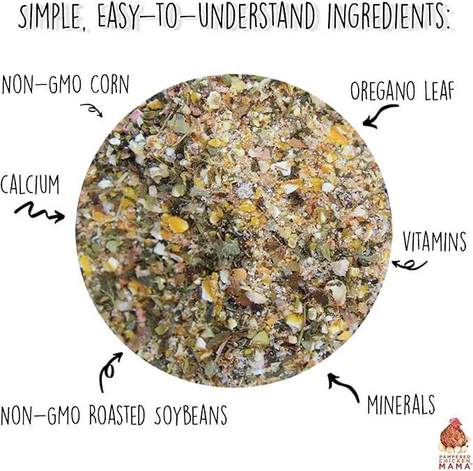 Pampered Chicken Mama Backyard Chicken Molting Supplement: Fluffiest Feathers Ever Backyard Chicken Feed and Supplies for Hens (6 Pound Economy Size) by GreenHaven Gardens