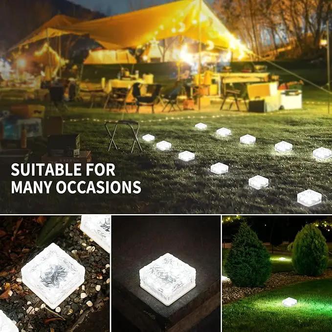 4Pcak Solar Brick Lights, Outdoor Solar Lights,-Pavers Lights,Solar Pathway Lights Outdoor Waterproof,for Garden Courtyard Pathway by GreenHaven Gardens
