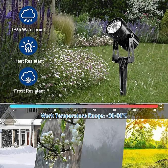 T-SUNUS Solar Landscape Spotlights, Solar Garden Spot Light IP65 Waterproof 9.8ft Cable, 2000mAh Separated Solar Panel, Auto On/Off for Garden Driveway Pathway Pool Area(Warm White 3000K) by GreenHaven Gardens
