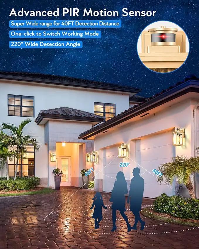 VIANIS Motion Sensor Porch Lights, Outdoor Light Fixtures Wall Mount Dusk to Dawn, Gold Waterproof Exterior Lights for House, Outdoor Wall Lights for House, Doorway, Patio, Anti-Rust by GreenHaven Gardens