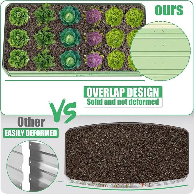 SnugNiture Galvanized Raised Garden Bed 8x4x2FT Outdoor Large Metal Planter Box Steel Kit for Planting Vegetables, Flowers by GreenHaven Gardens