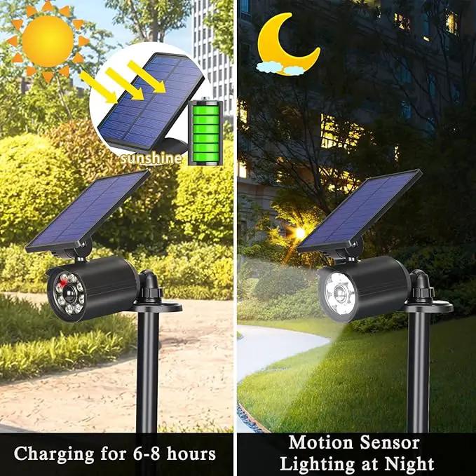 Solar Motion Lights Outdoor IP67 Waterproof Security Flood Lights 1800LM 3600mAh for Garage, Driveway, Path, Patio, Front Door, Landscape 4 Pack by GreenHaven Gardens