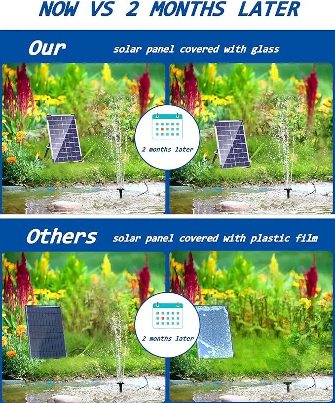 Biling Solar Water Pump for Bird Bath, 6.5W Solar Panel Kit Outdoor Solar Fountain with DIY 5ft Tubing for Small Ponds Garden and Pool by GreenHaven Gardens