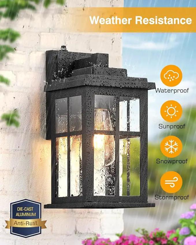 Dusk to Dawn Outdoor Lights for House, 2 Pack Outdoor Light Fixture, Black Exterior Lighting Fixtures, Dusk to Dawn Outdoor Lighting for House, Porch, Garage, Doorway, Anti-Rust, Waterproof by GreenHaven Gardens
