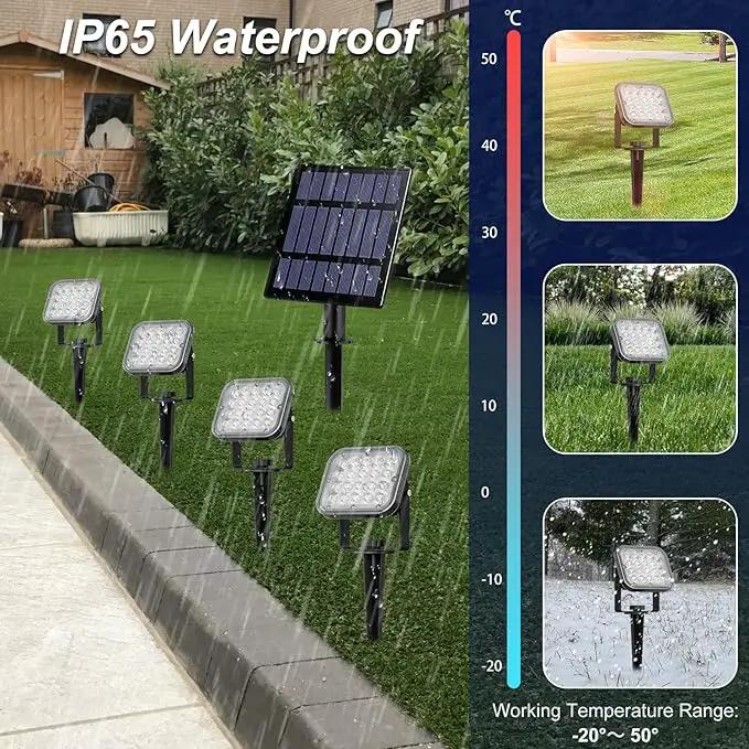 T-Sun Solar Spotlights Outdoor, 4 in 1 Color Changing Solar Landscape Spot Lights Auto ON/Off RGB Solar Garden Pond Lights for Yard, Pathway, Driveway, Pool Area(RGB) by GreenHaven Gardens