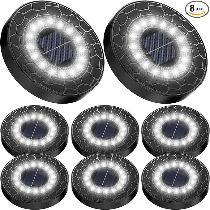 NFESOLAR Solar Ground Lights Outdoor 8 Pack, IP68 Waterproof Flat Solar Outdoor Lights for Garden, Bright Solar Powered Landscape Lighting for Yard Lawn Patio Driveway Walkway Decor (White) by GreenHaven Gardens