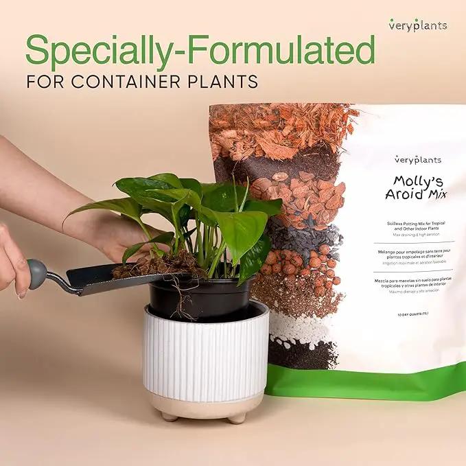Molly's Aroid Mix - Premium Soilless Chunky Potting Mix for Tropical and Indoor Plants - Contains Orchiata Bark, Coco Chips, Worm Castings, Horticultural Charcoal, Mycorrhizae 10 Dry Quarts by GreenHaven Gardens