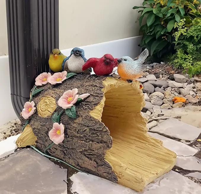 Bird Gutter Downspout Statue, Splash Block, Eco-Friendly Resin Decorative Gutter Extension Downspout, 3x4 Inch Gutter Extender Diverter, Rain Gutter Guard & Noise Dampener, Ideal Outdoor Gift by GreenHaven Gardens