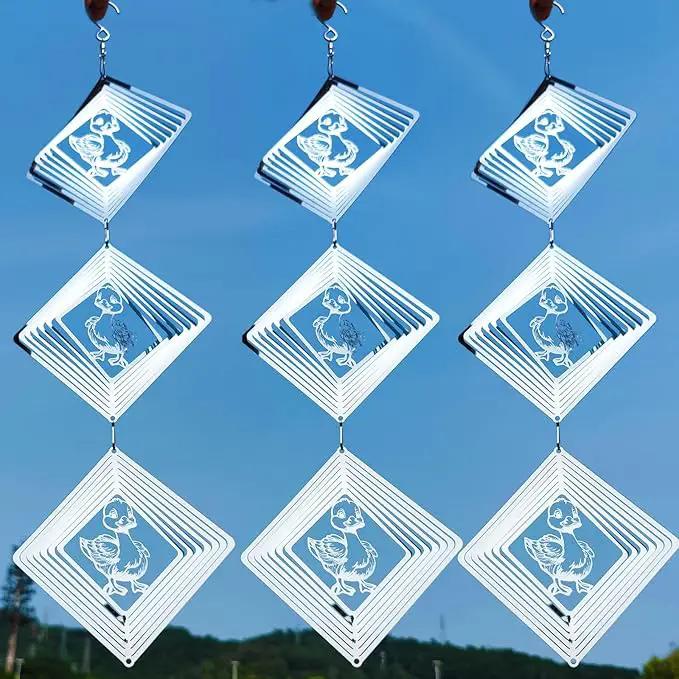 Bird Deterrents for Outside, Reflective Stainless Steel Wind Spinner, Ducks Wind Spinners Outdoor Garden Decor, Bird Scare Devices to Keep Woodpeckers, Pigeons Away from Your House, Patio, Orchards by GreenHaven Gardens