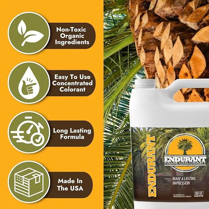 Endurant Palm Colorant – Non-Toxic Palm Tree Protector - Enhances Natural Beauty - Prevents Sunscald & Bark Damage -Easy Annual Application - Vibrant Long-Lasting Trunk Care - 32 oz by GreenHaven Gardens
