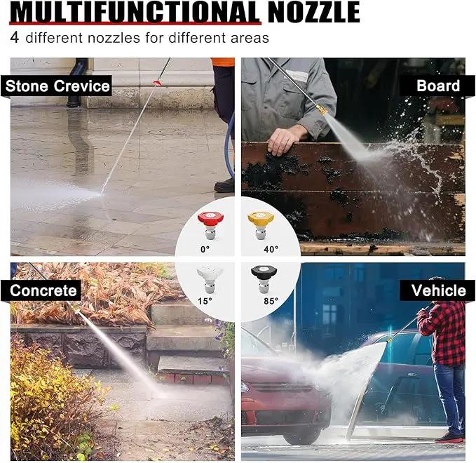 Gas Pressure Washer, 3950 PSI and 2.6 GPM, 7HP Engine with Copper Pump, 25FT Hose and Foam Cannon, 4 Nozzles, for Cars, Driveways, Fences by GreenHaven Gardens