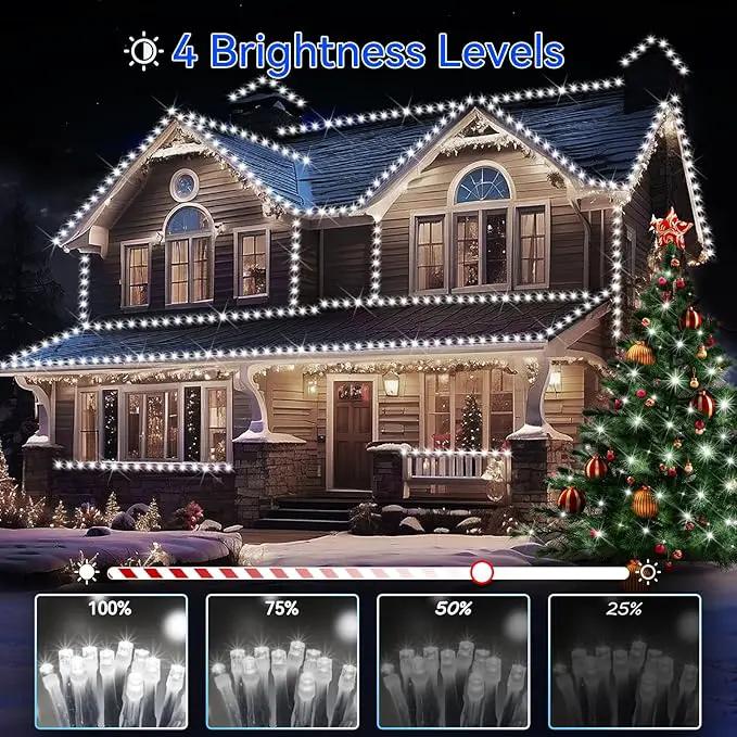 Hezbjiti 1000 LED 403 FT Christmas String Lights Outdoor, 8 Lighting Modes IP44 Waterproof Fairy Lights with Timer and Dimmable Function for Home Party Tree Decorations (Cold White, Clear Wire) by GreenHaven Gardens