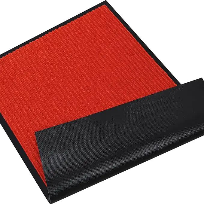 fani Heavy Duty Large Outdoor Indoor Entrance Black Doormat Waterproof Low Profile Entrance Rug Front Door Mat Patio Anti-Skid Rubber Back, 35x60 inch (China Red) by GreenHaven Gardens