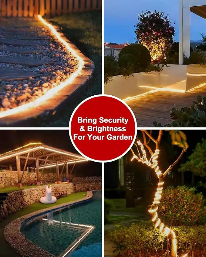 LUHLEE Solar LED Strip Lights Outdoor,Brighter 300 LED 16.4FT Solar String Lights Outdoor with Remote,8 Lighting Modes Auto ON/Off Rope Lights for Outside,Deck,Steps,Christmas Decor Lighting by GreenHaven Gardens