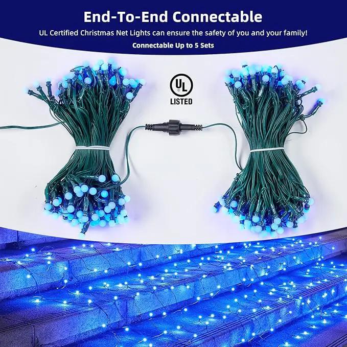 Led Net Lights Christmas Lights Outdoor Blue Christmas Net Lighting with 121Led Mini Globe Lights 5ftx5ft, Outdoor Indoor Fairy Mesh Net Lights for Christmas Trees, Bushes, Shrubs Decorations by GreenHaven Gardens
