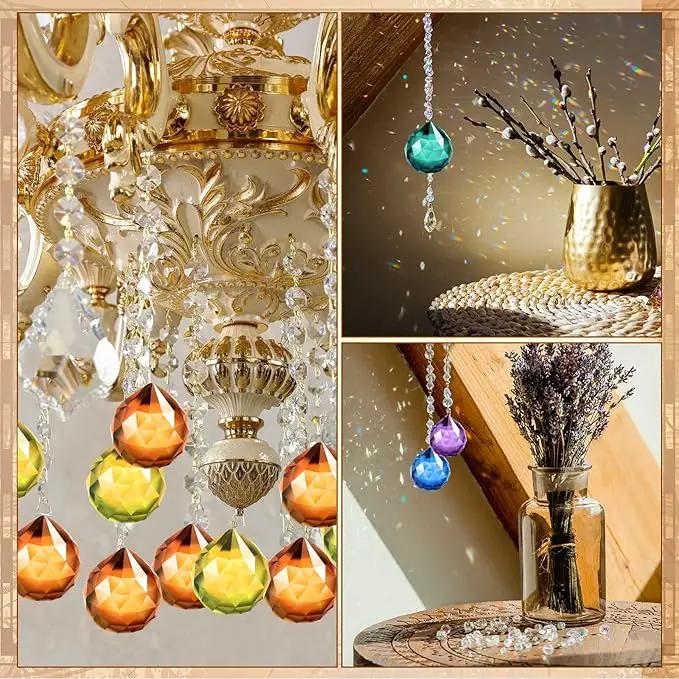 30 Pack Crystal Ball 20 mm Prism Suncatcher Sun Catchers Hanging Crystals Prisms for Windows Gift Feng Shui (Multicolor) by GreenHaven Gardens