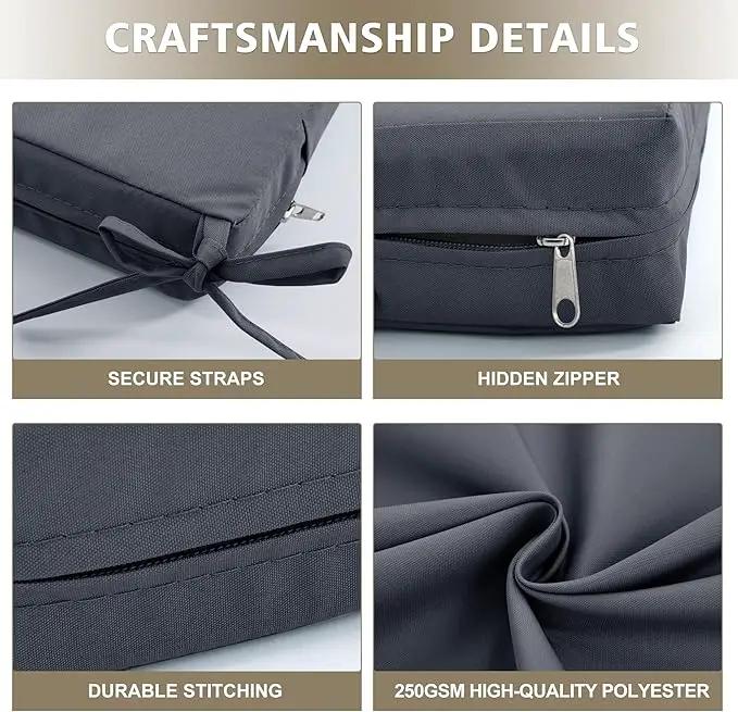 Outdoor Chair Cushions, Waterproof Outdoor Cushions for Patio Furniture w/Fade-Resistant, Removable & Machine-Washable Covers, 19x19 Inch, Ideal for Seat in Gardens/Porch – Set of 4, Dark Grey by GreenHaven Gardens