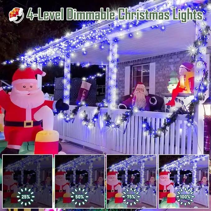 Heceltt 1140 LED 449 FT String Lights Outdoor, 8 Modes Christmas Lights, Waterproof LED String Lights with Timer and Memory Fairy Light Plug in for Wedding Home Party Tree Decorations (Blue and White) by GreenHaven Gardens
