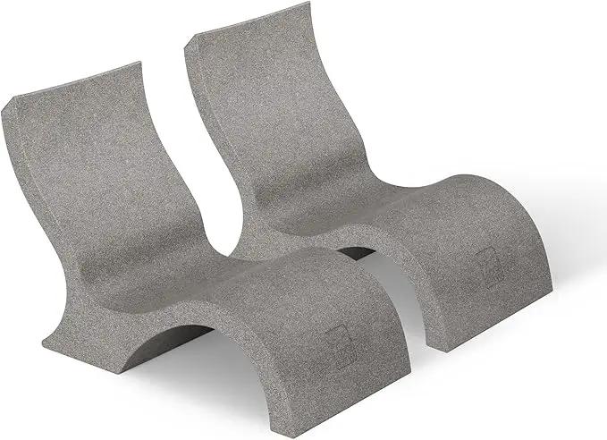 Ledge Lounger Signature in-Pool Low Back Chair for 0-9 inch Water Depths (Set of 2) (Sandstone) by GreenHaven Gardens