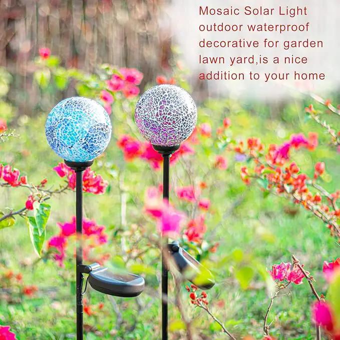 VCUTEKA Solar Garden Decorative Lights Outdoor, Mosaic Solar Light Waterproof LED Pathway Stake Light for Landscape Patio Yard Deck Walkway Decoration, 2 Pack by GreenHaven Gardens