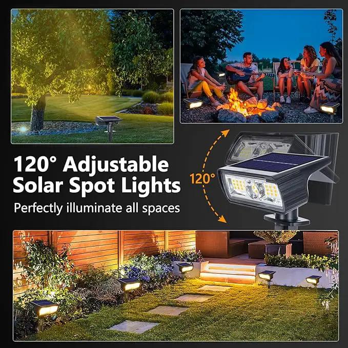 Toodour Solar Spot Light Outdoor, 2 Pack Solar Lights Outdoor with 2 Modes, Waterproof Solar Powered Flood Lights Landscape Lighting for Yard Garden Home Pathway Walkway Outdoor Decor - Warm White by GreenHaven Gardens