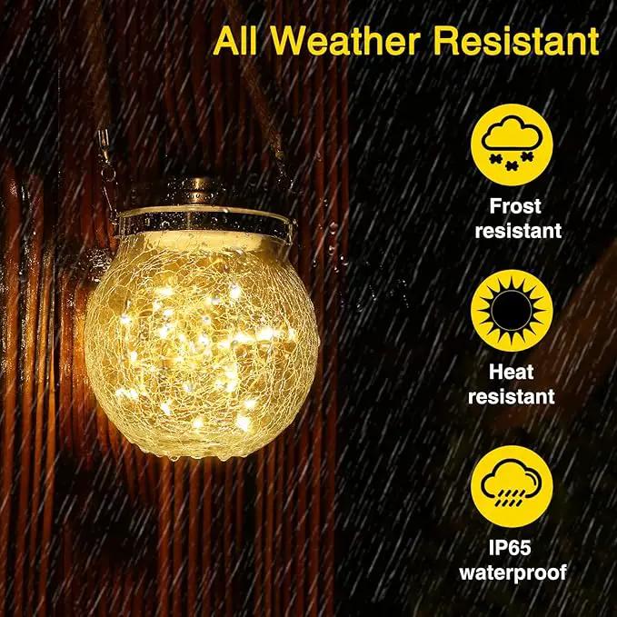 ROSHWEY Solar Lantern, 2 Pack Outdoor Lanterns with 30 LED Waterproof Garden Decor Patio Solar Lights Outdoor Decorative Backyard Outdoor Hanging, Warm Light by GreenHaven Gardens