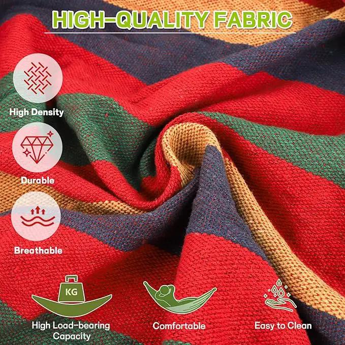 Durable Hammocks 660 Lbs Capacity, Camping Essentials Hiking Gear Accessories Max 2 X Tree Straps & Carabiners & Duckbilled Buckle & Thicker Rope & Portable Carrying Bag Included (red) by GreenHaven Gardens