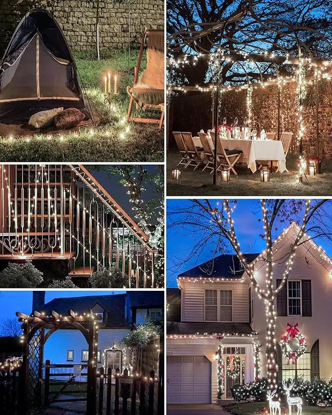 1 Pack Solar Fairy Lights for Outside Waterproof, 49FT/15M 150LED Solar String Lights Outdoor 8 Modes Solar Twinkle Lights for Garden Yard Christmas Tree Wedding Party Decor, Cool White by GreenHaven Gardens