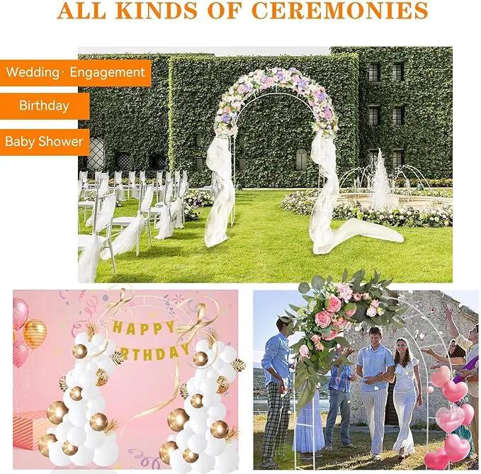 Tytroy Reconfigurable & Easy-to-Assemble Metal Outdoor & Indoor 7'6" Garden or Wedding Arch Arbor for Wedding Bridal Party Elegant Decorations & Garden Climbing Plants Vines (White 1PC) by GreenHaven Gardens