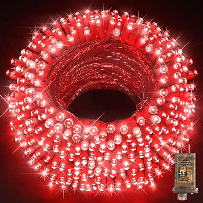 KNONEW 600ft 1500 LED String Lights Outdoor Christmas Lights 8 Modes & Timer Fairy Light Plug in Waterproof LED String Lights for Xmas Yard Tree Wedding Party Holiday Decorations (Red) by GreenHaven Gardens