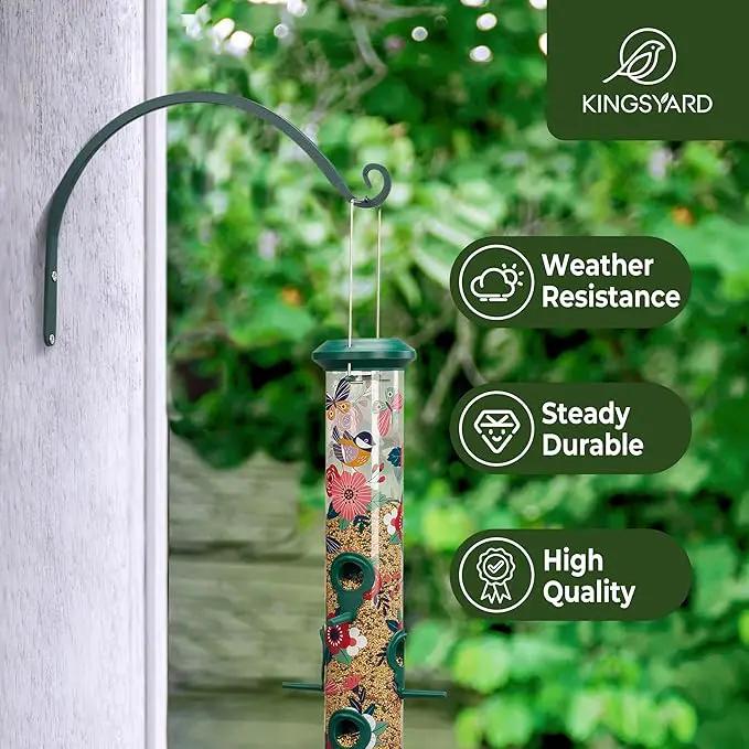 Kingsyard 2-Pack Wall Plant Hanger Outdoor - Heavy Duty Metal Hanging Bracket Hooks for Hanging Plant, Bird Feeders, Lanterns, Wind Chimes Outdoor & Indoor, 14-Inch/Green by GreenHaven Gardens
