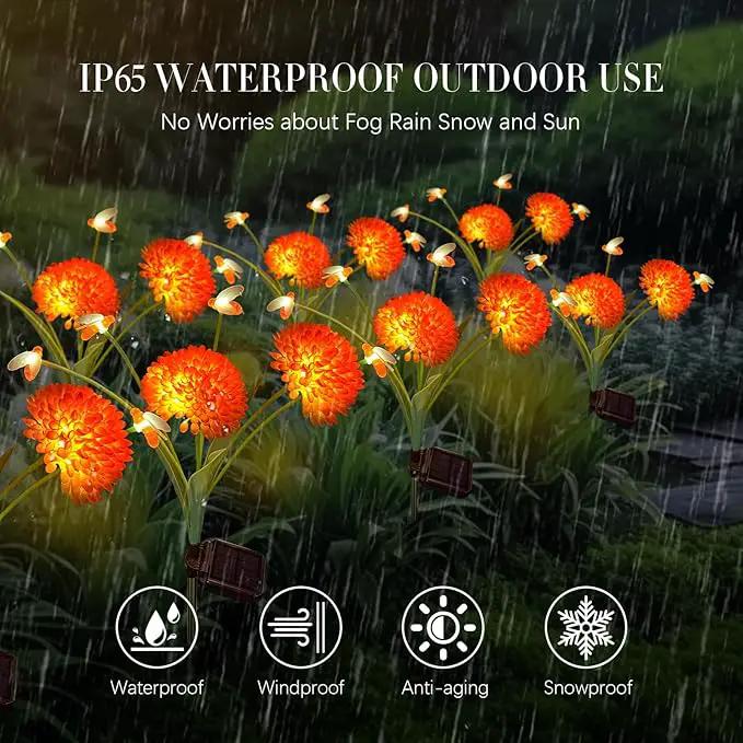 Solar Garden Lights, 8 Pack Solar Swaying Bee Lights with Flowers, Waterproof Solar Firefly Lights Outdoor for Garden Patio Yard Pathway Fall Decoration, Gifts for Women Mother's Day by GreenHaven Gardens