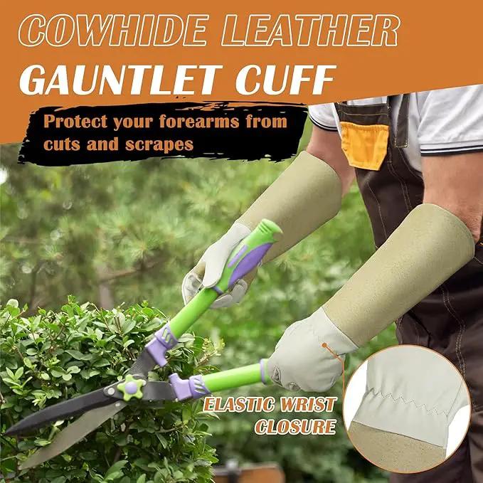 HANDLANDY Rose Pruning Gloves for Men & Women, Long Thorn Proof Gardening Gloves, Breathable Pigskin Leather Gauntlet, Best Garden Gifts & Tools for Gardener by GreenHaven Gardens