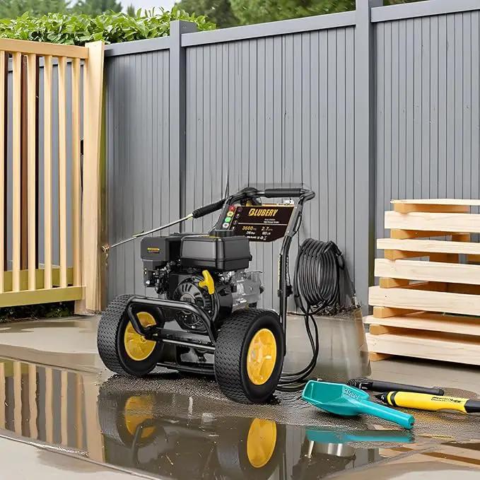 BLUBERY 3600 PSI Gas Pressure Washer, 2.7 GPM Heavy Duty High Power Washer, 30Ft Pressure Hose&Soap Tank,5 Pressure Nozzles,Black by GreenHaven Gardens