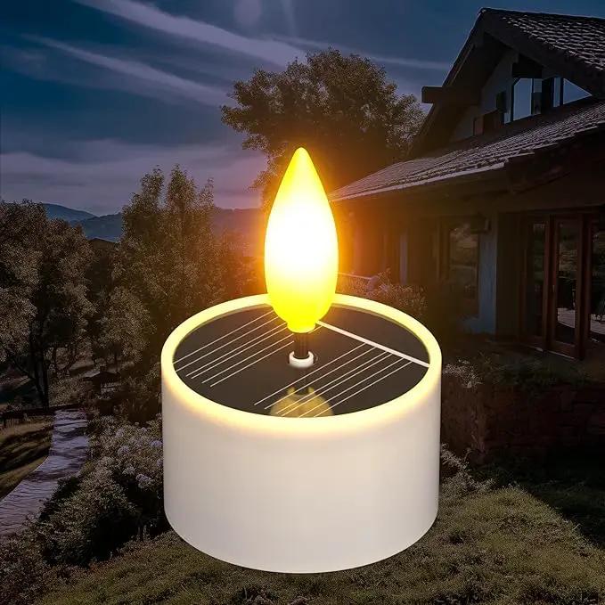 SoulBay Solar Tea Lights Outdoor Waterproof, 12 pcs 1.5" D x 2.1" Reusable Dusk to Dawn Flickering Small LED Tealight Candles, Flameless Votive Candle for Lanterns Patio Garden Camping Decor by GreenHaven Gardens