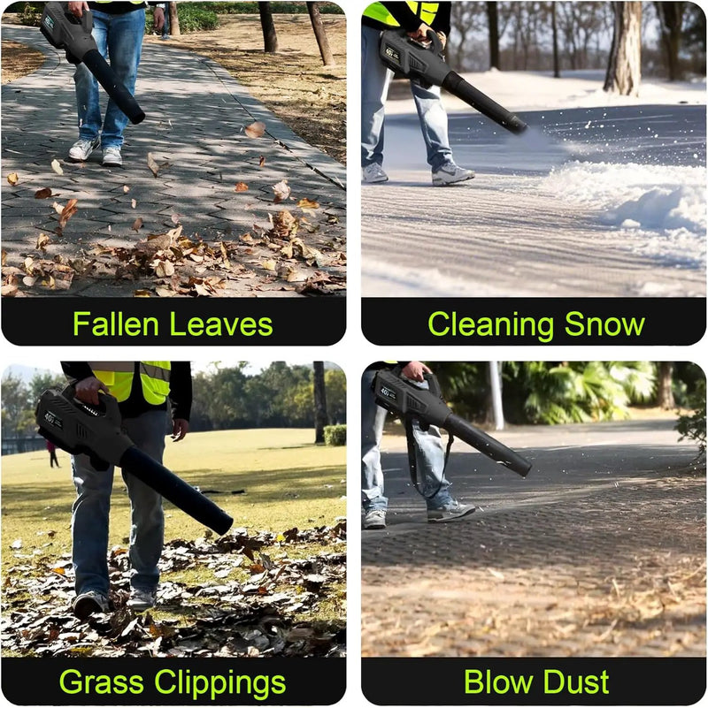 Leaf Blower Cordless with Battery - 40V Powerful Electric Leaf Blower, 600CFM &180MPH and Variable-Speed with 7.5Ah Battery and Charger for Lawn Care, Patio, Dust, Blowing Leaves (Grey) by GreenHaven Gardens