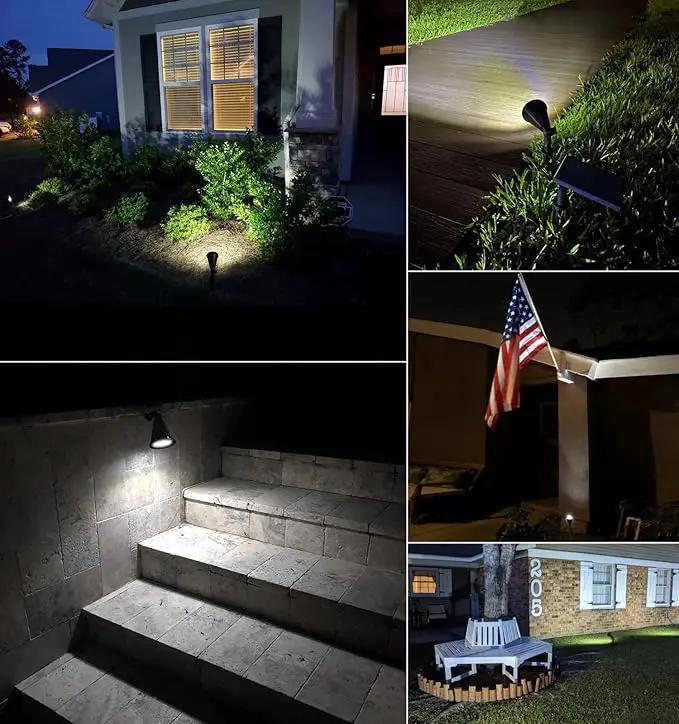 Solar Spot Lights for Outside, Waterproof Solar Spot Lights Dusk to Dawn, Solar Landscape Lights Solar Powered Lights for Garden Porch Walkway Patio (2 Pack) by GreenHaven Gardens