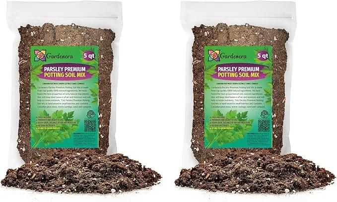 Parsley Plant Potting Soil - All-Natural Blend for Thriving Parsley Plants - Boosts Root Health and Aroma - 10 Quart by GreenHaven Gardens