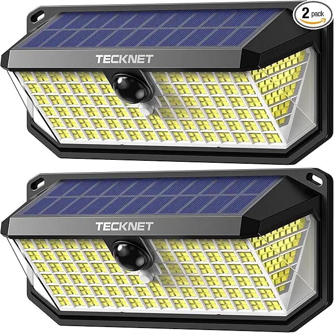 TECKNET 416 LED Solar Lights Outdoor Waterproof, 300° Angle & 3 Lighting Modes Motion Sensor Outdoor Lights, 2 Pack Security Solar Flood Lights IP66 for Fence Front Door Yard Deck Garden Garage by GreenHaven Gardens