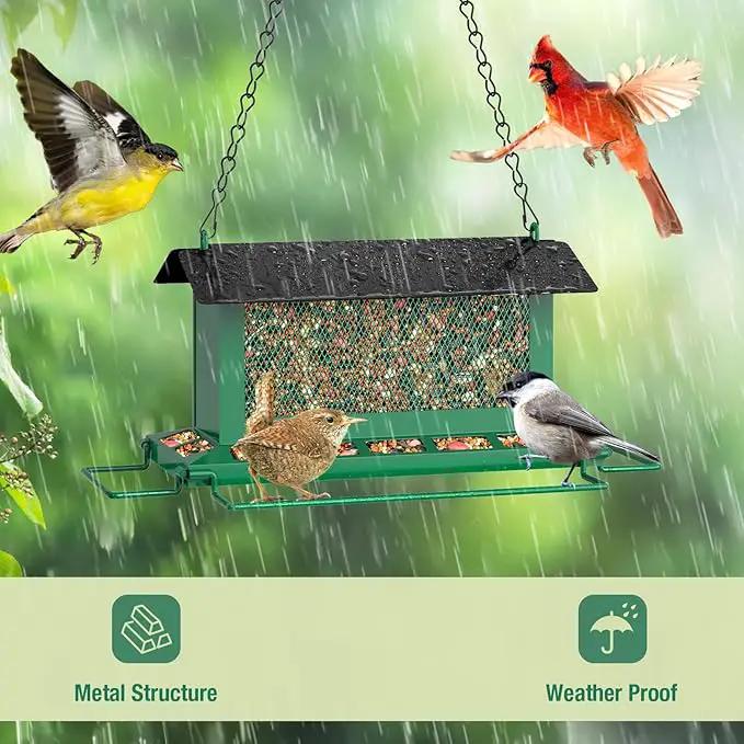 Bird Feeder for Outdoor Hanging, Large Squirrel Proof Birdfeeders w/ 14 Feeding Ports - Heavy Duty Metal Bird Feeders for Outside Hanging, 4 Lb Large Capacity Birdfeeder to Attracting Birds by GreenHaven Gardens