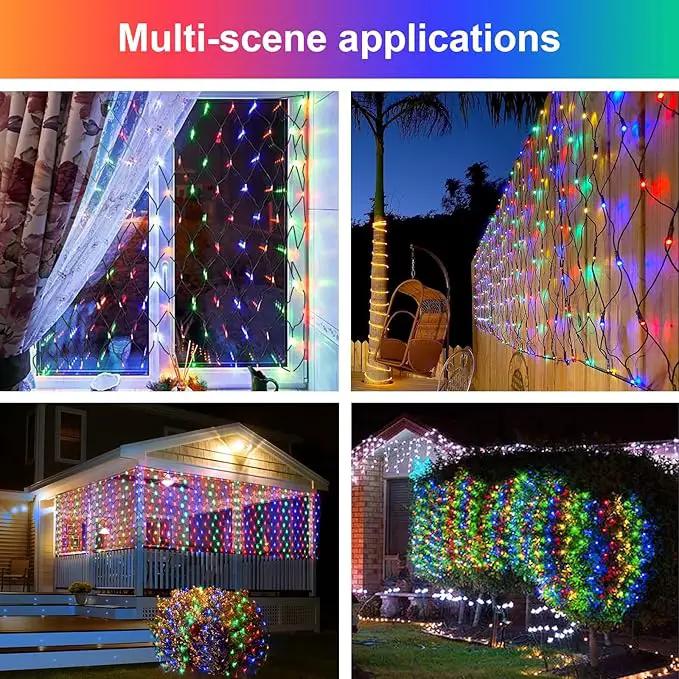 Net Lights Outdoor Mesh Lights, 360 LED Christmas Net Lights Plug in with Remote, 12x5 ft Extendable 8 Modes Net Lights Waterproof with Green Wire for Bushes Gazebo Lawn Patio Garden Tree (Multicolor) by GreenHaven Gardens
