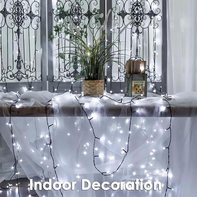 Christmas Light 1000 LEDs 336ft Green Cable Wire Fairy String Tree Twinkle Lights Plug in 12 Modes for Christmas Party, Outdoor, Garden, Wedding, Home Decoration (White) by GreenHaven Gardens