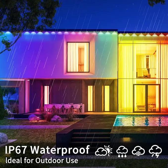 500ft Permanent Outdoor Light,RGB Eave Lights Music Sync IP67 Waterproof Outdoor Eave Lights Lighting, can be Used for Garden,House,Party,Holiday Decoration（2 Rolls of 250ft） by GreenHaven Gardens