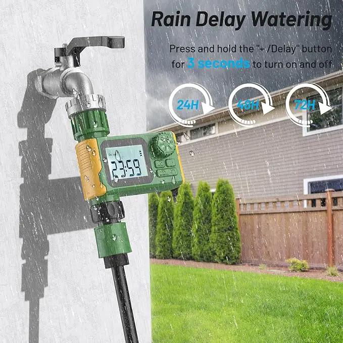 Sprinkler Timer, Hoses Timer for Watering, Outdoor Irrigation Timers, Water Scheduling Device for Tube Programmable with Auto/Manual/Rain-Delay System, Water Hoses Timers for Yard, Lawn, Pool(Green) by GreenHaven Gardens